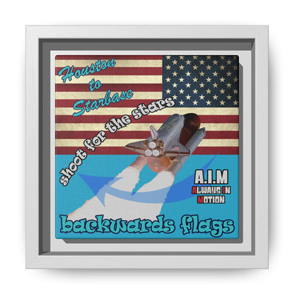 shoot for the stars - framed canvas art (turquoise)