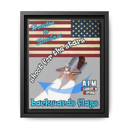 shoot for the stars - framed canvas art (light grey)