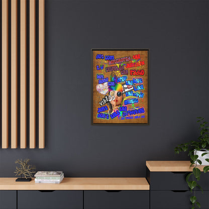 drop the beat - framed canvas art (brown papyrus)