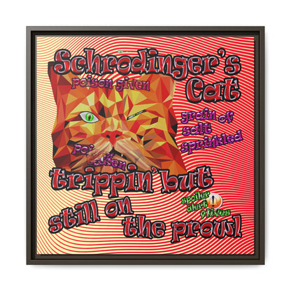 schrodinger's cat - framed canvas art (yellow-orange wave)