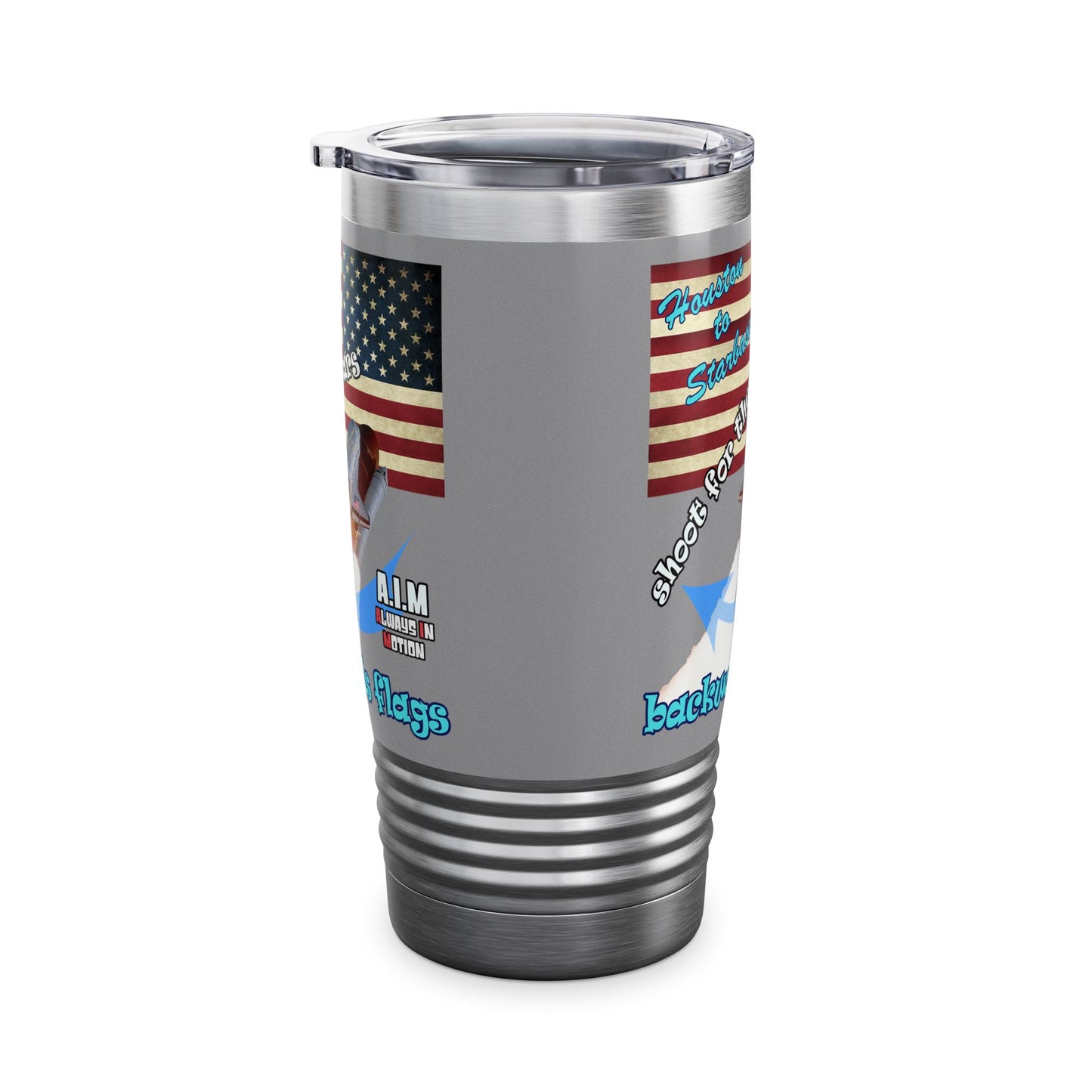 shoot for the stars - Ringneck Tumbler, 20oz (grey)