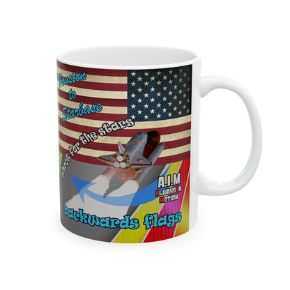 shoot for the stars - White Mug (rainbow split)