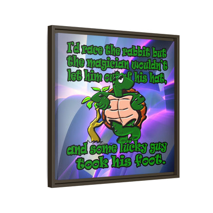 turtle race - framed canvas art (grey-pink wave)