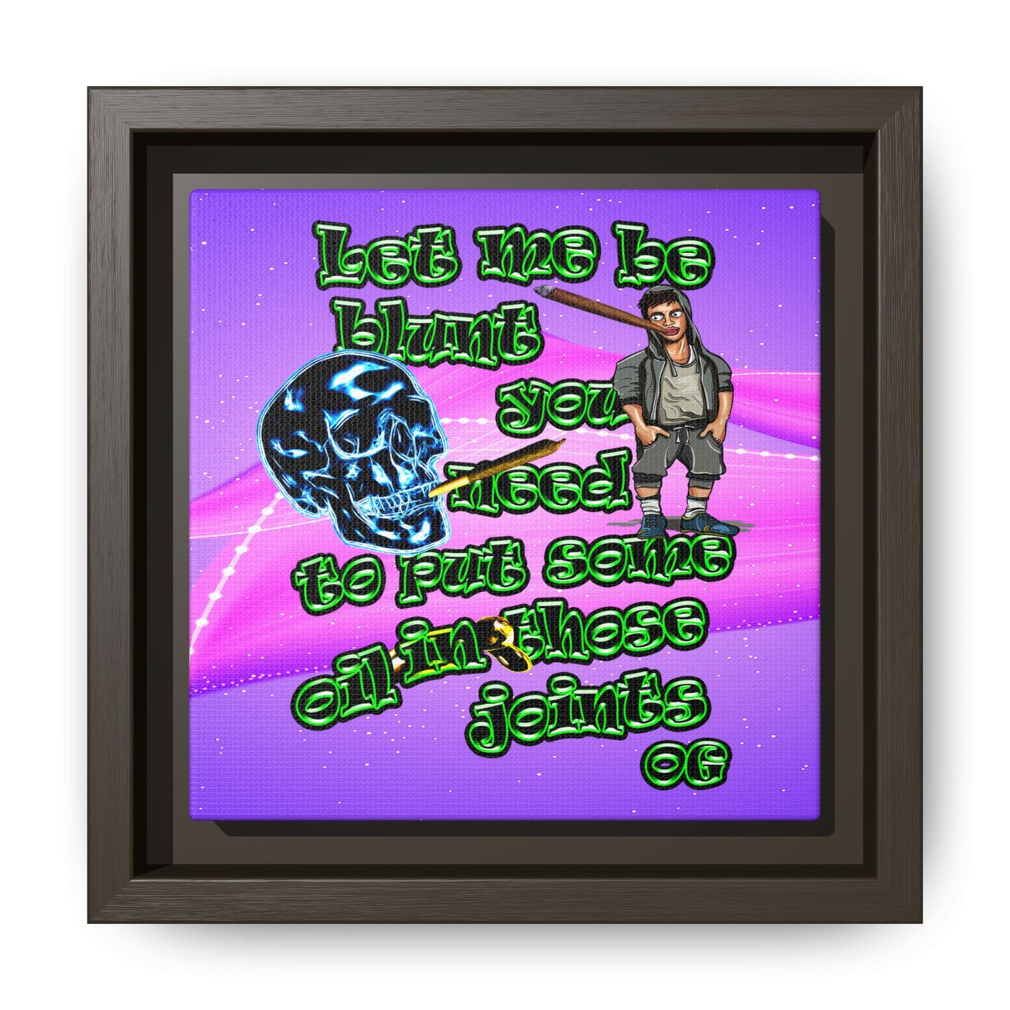 og - framed canvas art (purple-pink wave)