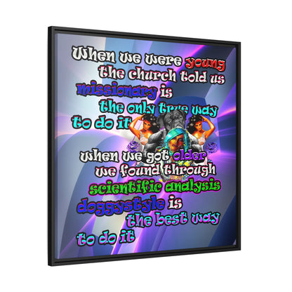 doggystyle - framed canvas art (grey-pink wave)