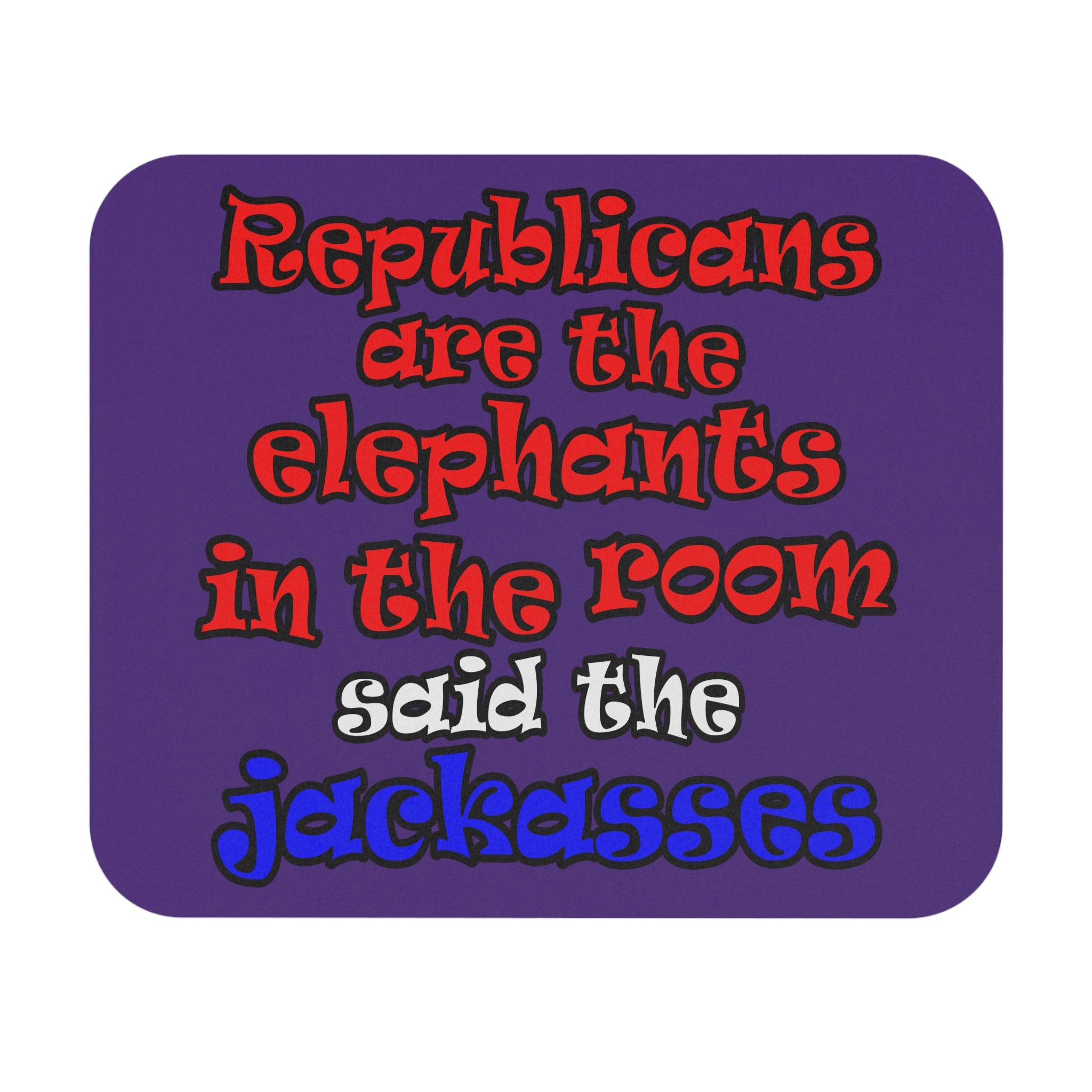 donkeys and elephants - Mouse Pad (Rectangle) (purple)