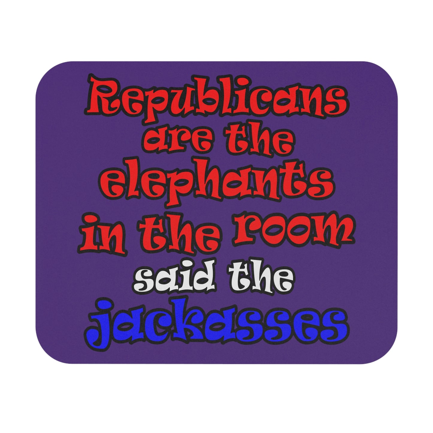 donkeys and elephants - Mouse Pad (Rectangle) (purple)
