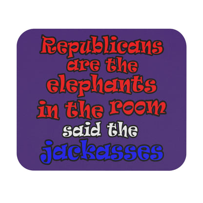donkeys and elephants - Mouse Pad (Rectangle) (purple)