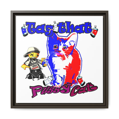 tag that - framed canvas art (white)