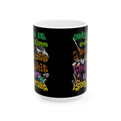 the bum's shit - White Mug (black)