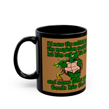 turtle race - Black Mug (light brown)