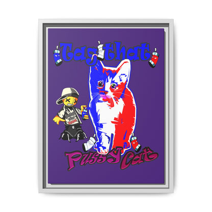 tag that - framed canvas art (purple)