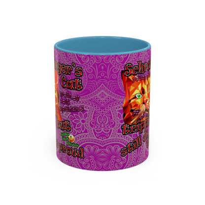 schrodinger's cat - Accent Mug (pink swirl)