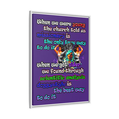 doggystyle - framed canvas art (purple)