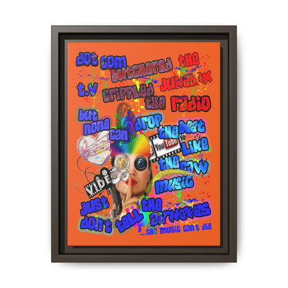 drop the beat - framed canvas art (orange)