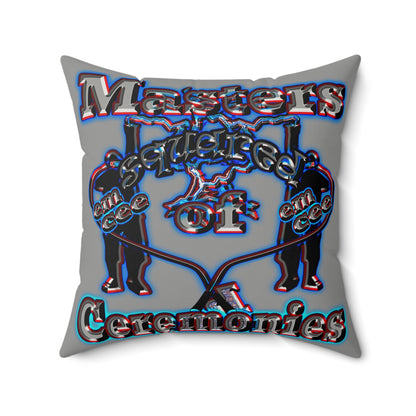 em cee squared - Faux Suede Square Pillow - (grey)
