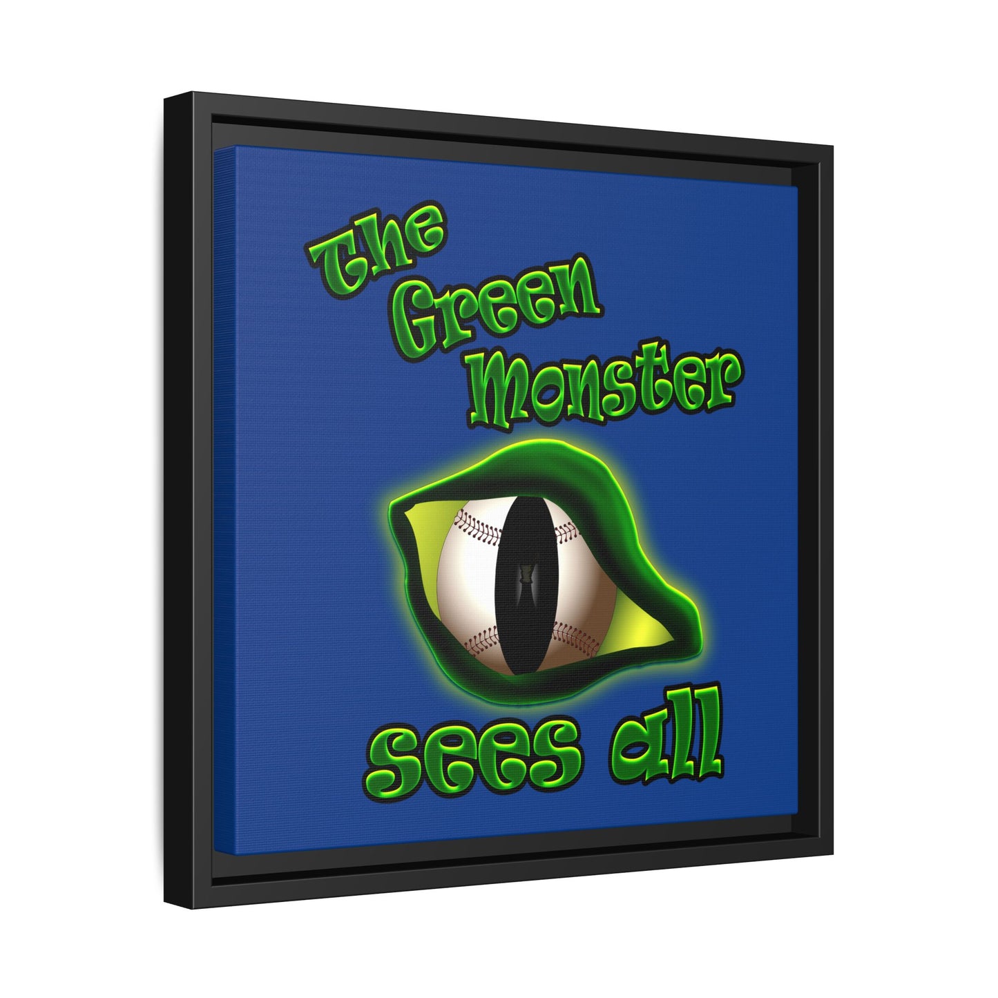 green monster - framed canvas art (dark blue)