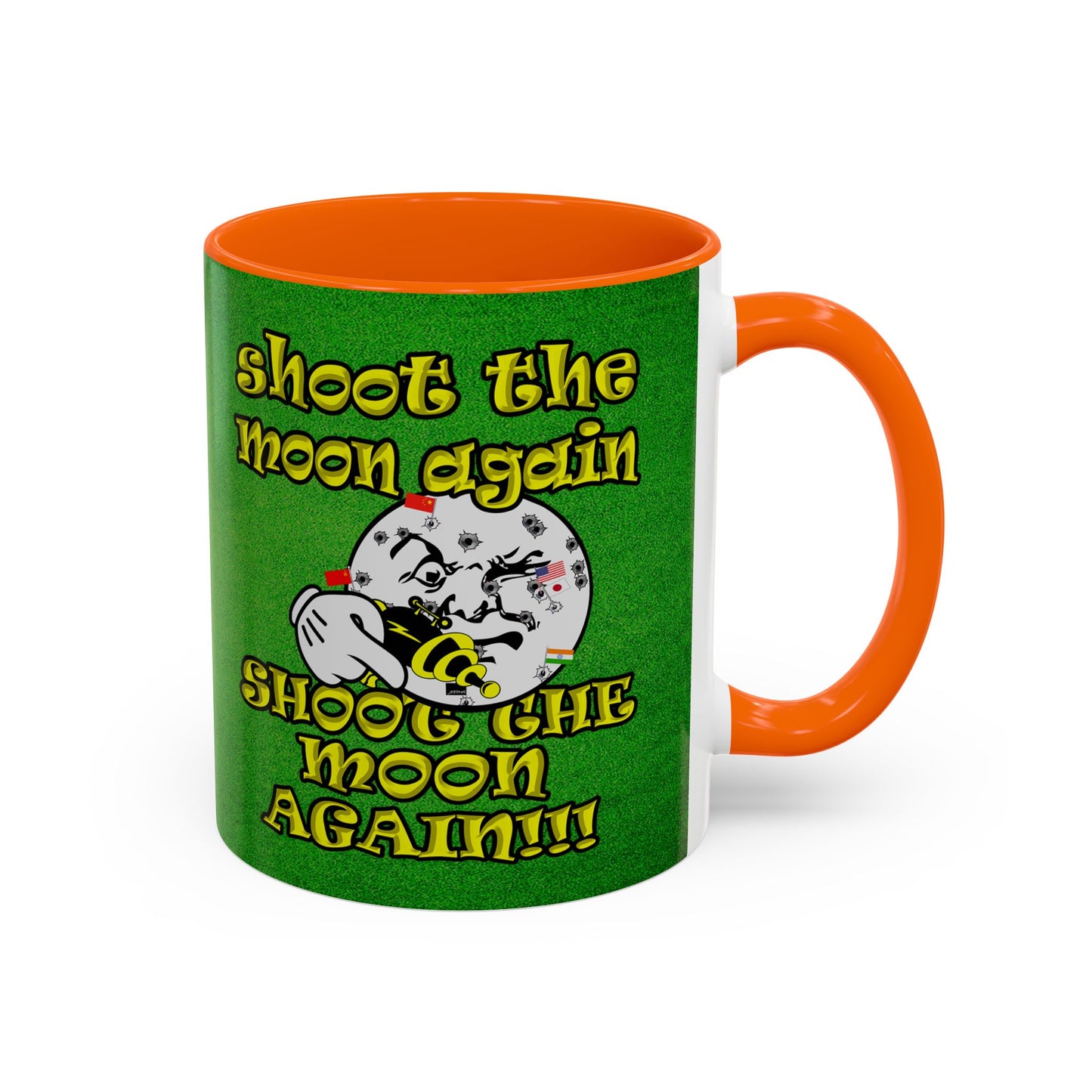 shoot the moon again - Accent Mug (green turf)