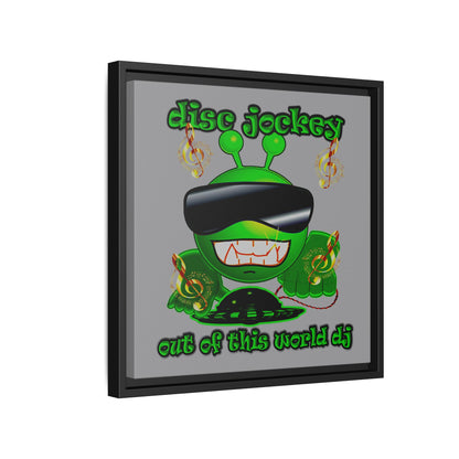 disc jockey - framed canvas art (grey)