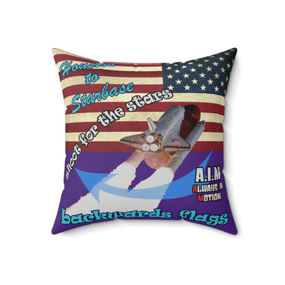 shoot for the stars - Spun Polyester Square Pillow - (purple)