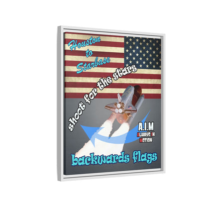 shoot for the stars - framed canvas art (grey-light grey)