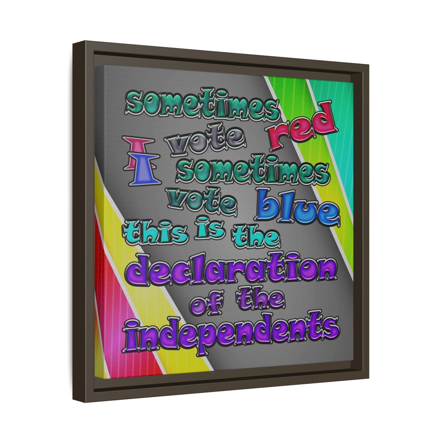 declaration of the independents - framed canvas art (rainbow split)