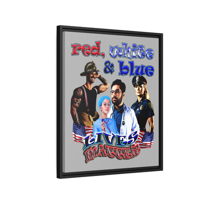 rw&b lives matter - framed canvas art (light grey)