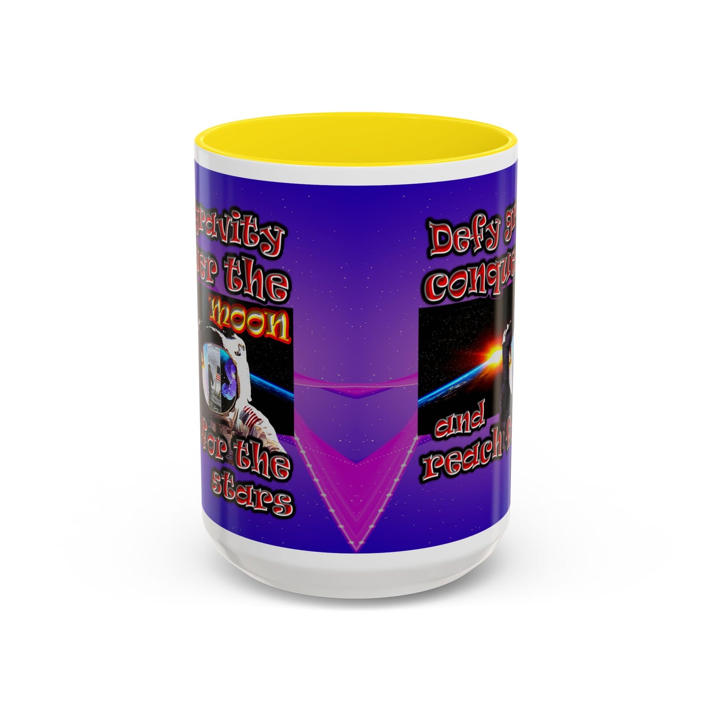 defy conquer reach - Accent Mug (purple-pink wave)