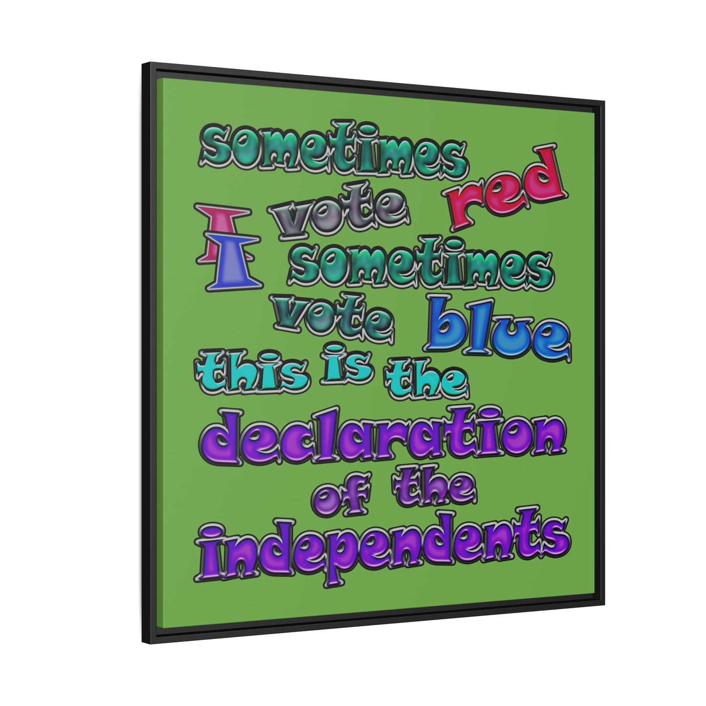 declaration of the independents - framed canvas art (green)