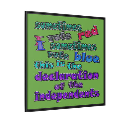 declaration of the independents - framed canvas art (green)