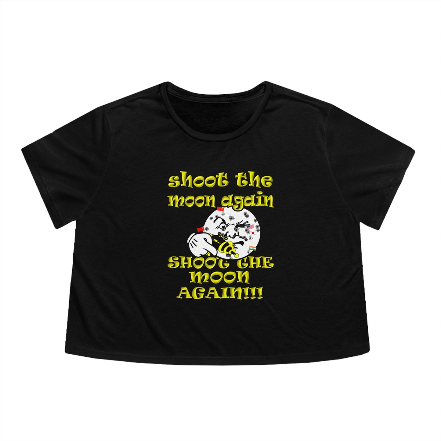 shoot the moon again - Women's Flowy Cropped Tee
