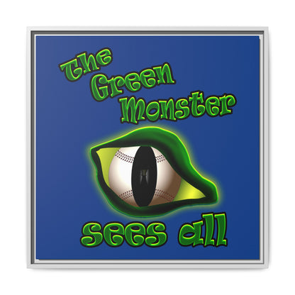 green monster - framed canvas art (dark blue)