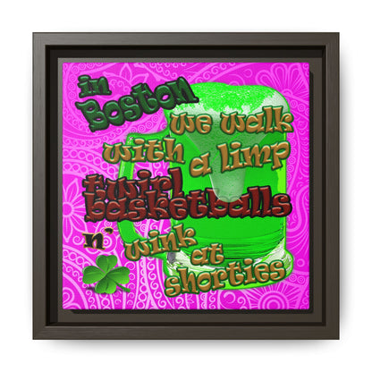 celtics logo - framed canvas art (pink swirl)