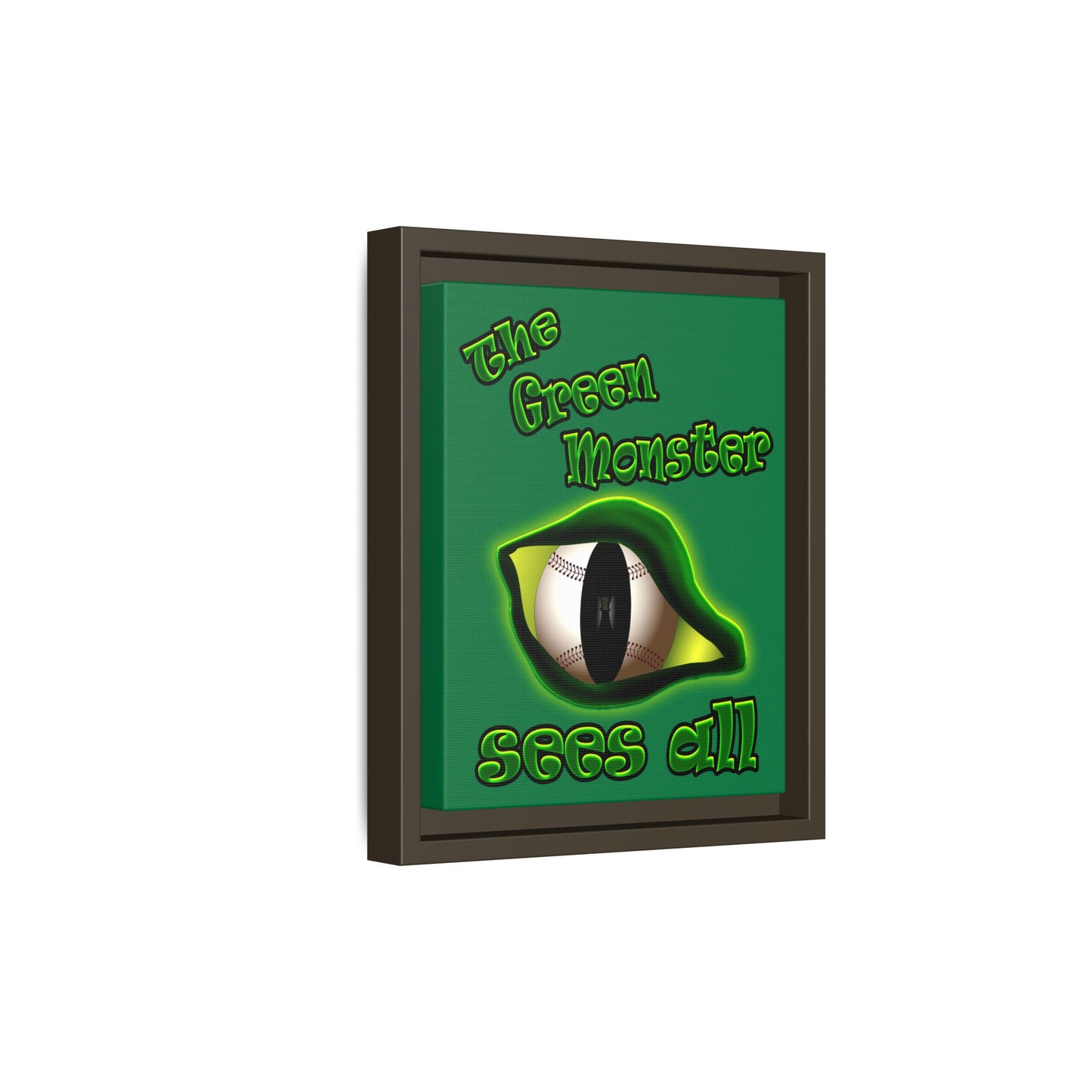 green monster - framed canvas art (dark green)