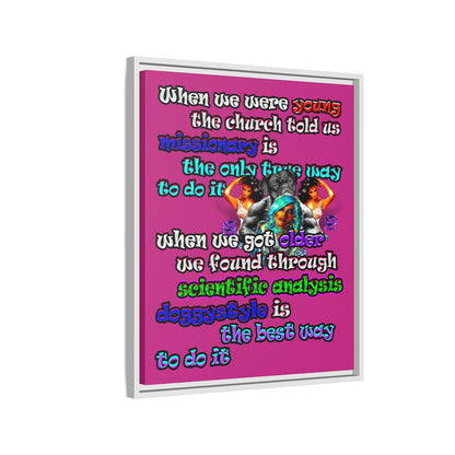 doggystyle - framed canvas art (pink)