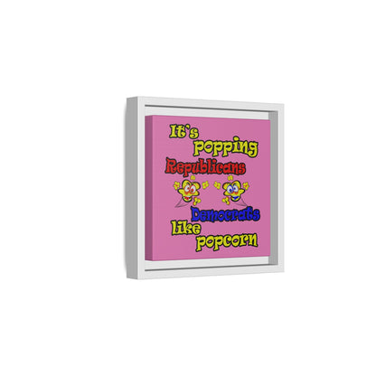 popping like popcorn - framed canvas art (light pink)