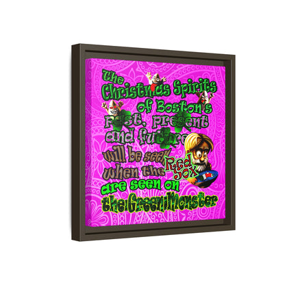 christmas spirits of boston - framed canvas art (pink swirl)