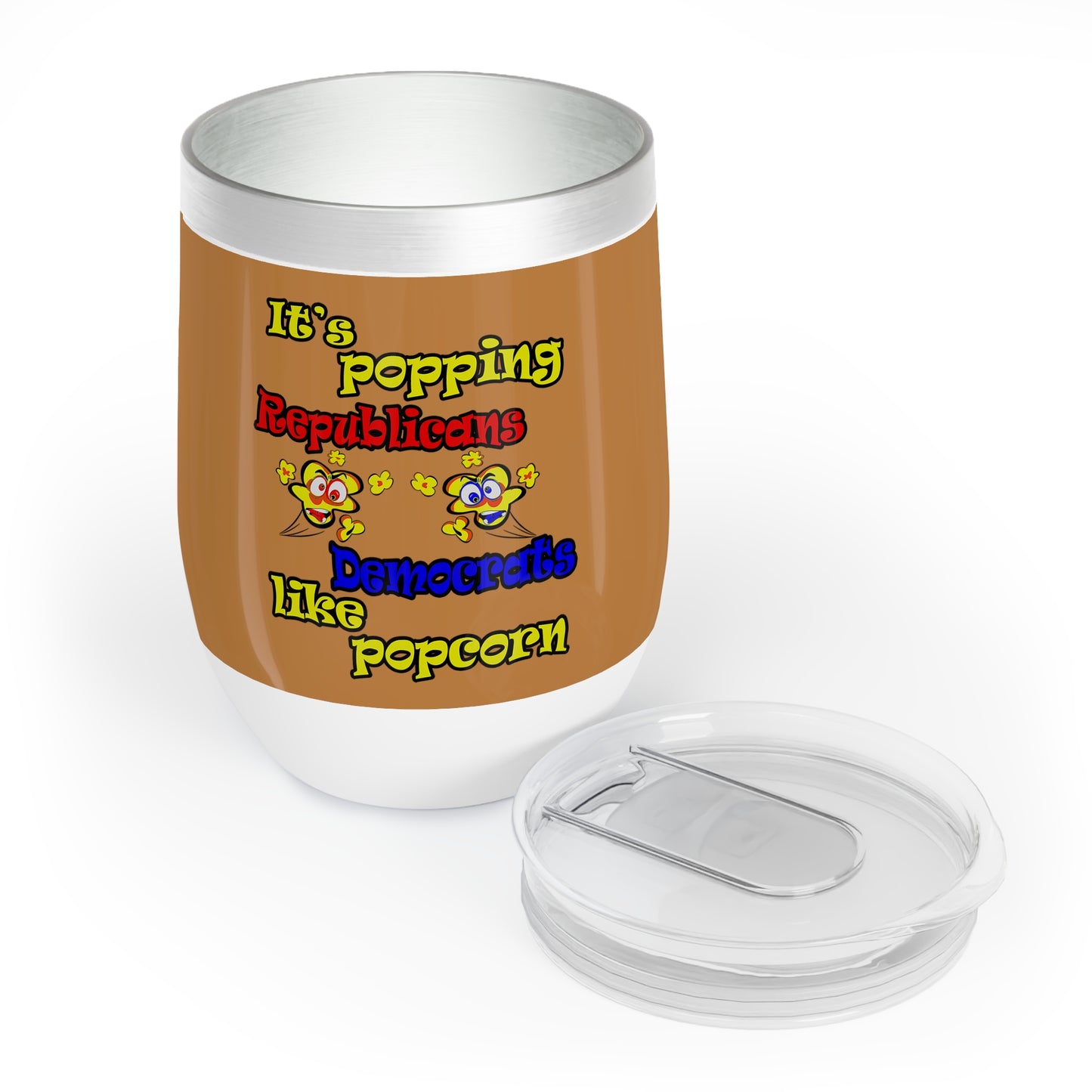 popping like popcorn - Chill Wine Tumbler (light brown)
