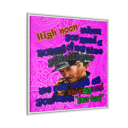 high noon - framed canvas art (pink swirl)