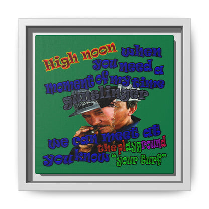 high noon - framed canvas art (dark green)