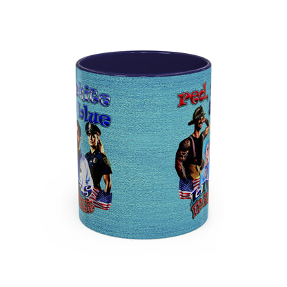 rw&b lives matter - Accent Mug (faded blue)