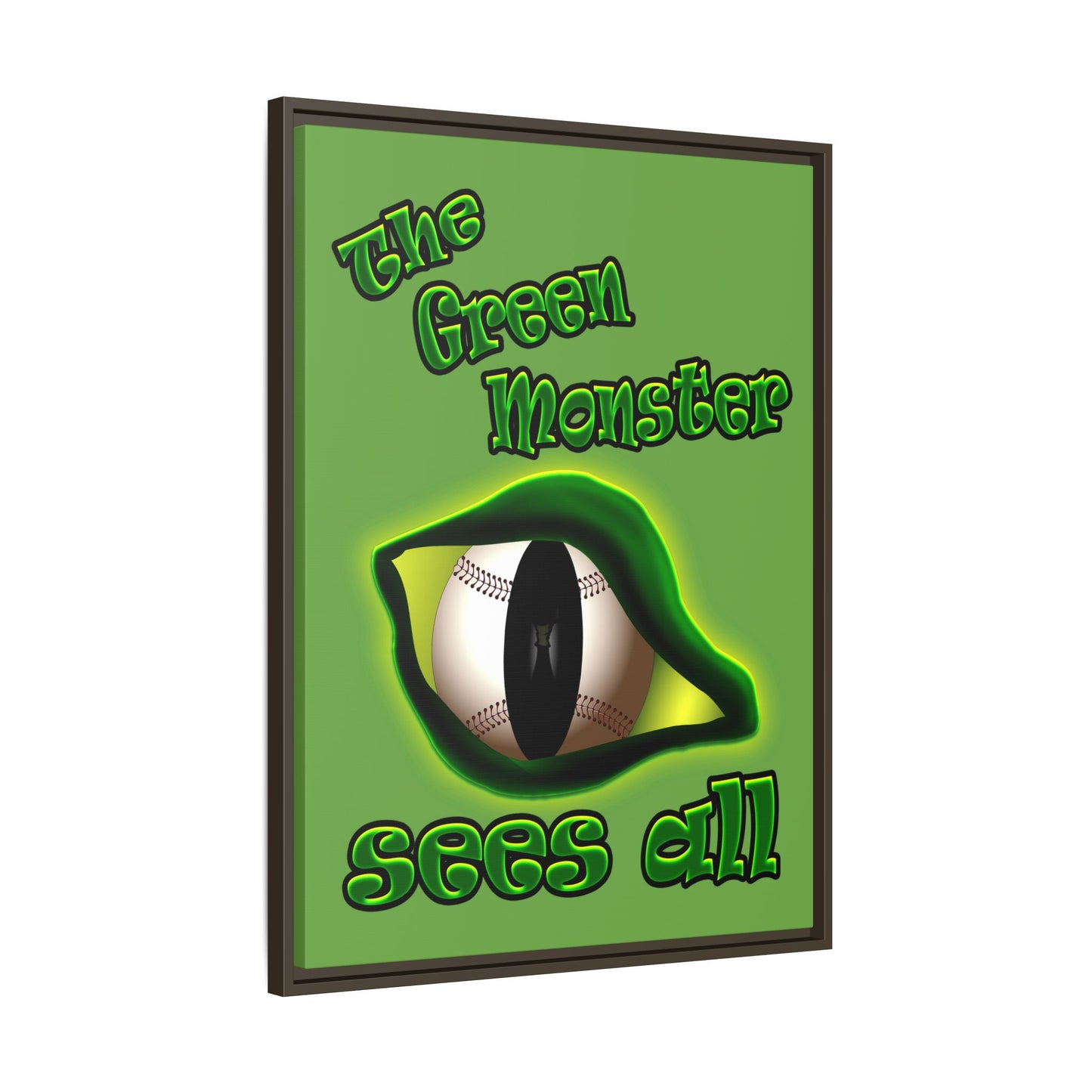 green monster - framed canvas art (green)