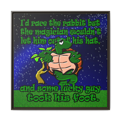 turtle race - framed canvas art ('snoops' background)