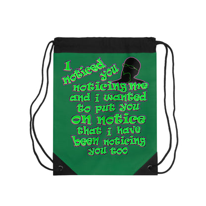 noticed you noticing - Drawstring Bag (dark green)