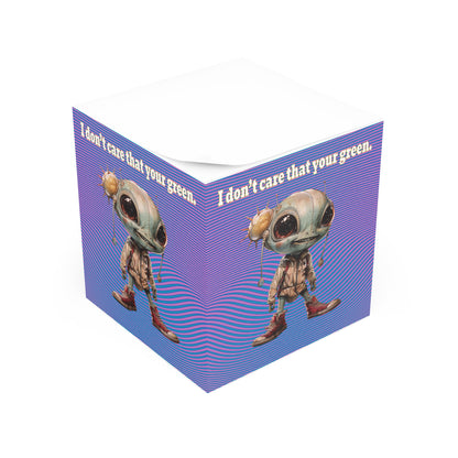 I don't care that your green - note cube (light blue-purple wave)