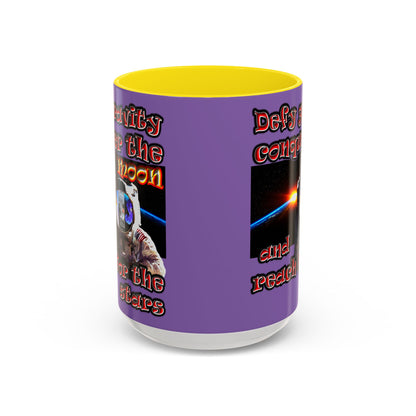 defy conquer reach - Accent Mug (light purple)