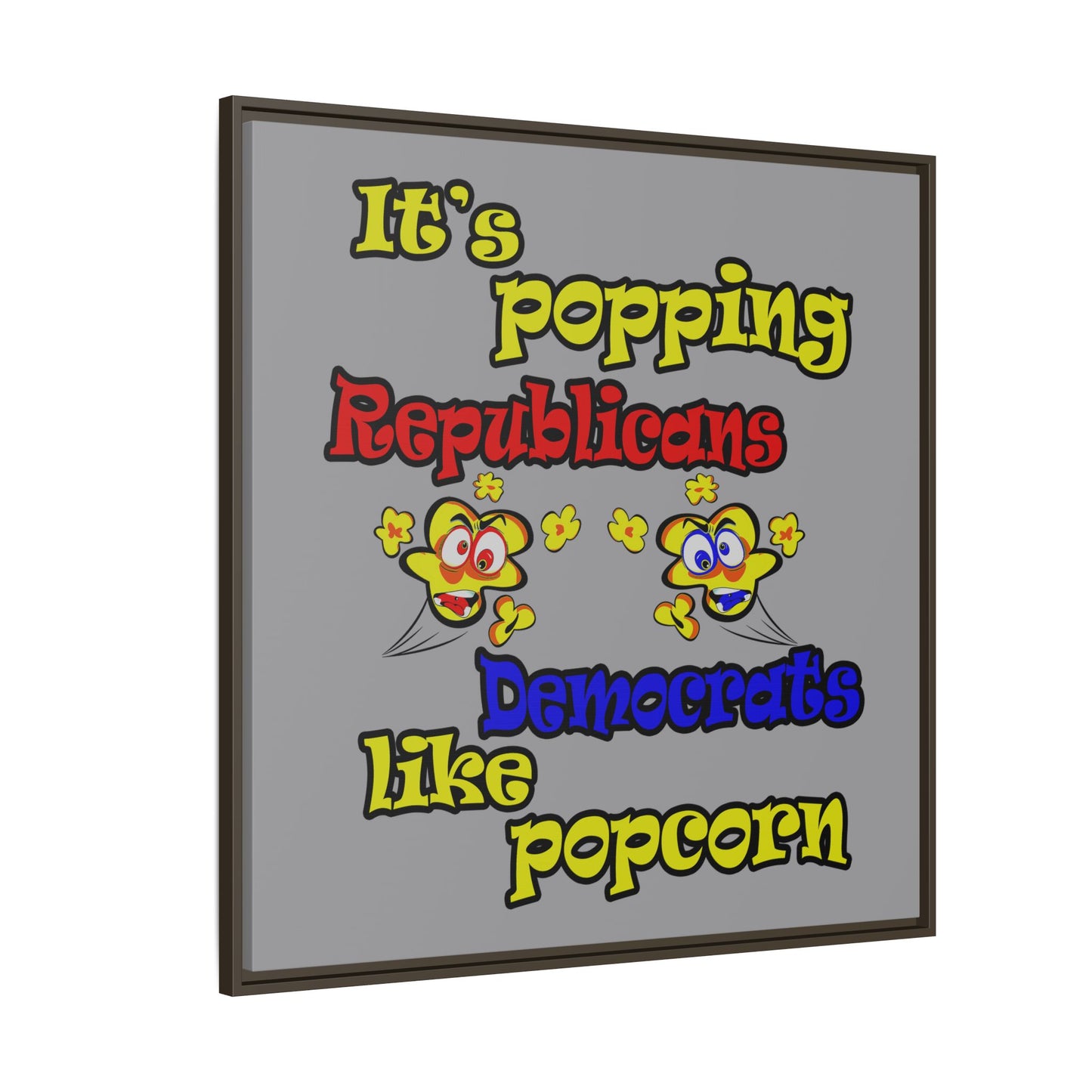 popping like popcorn - framed canvas art (grey)