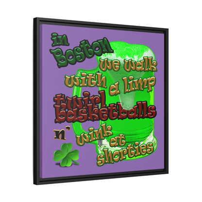 celtics logo - framed canvas art (light purple)