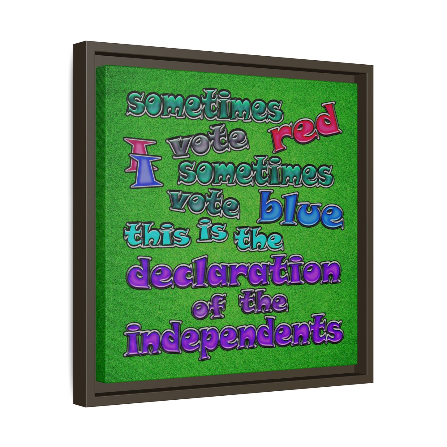 declaration of the independents - framed canvas art (green turf)