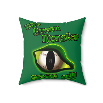 green monster - Faux Suede Square Pillow - (dark green)